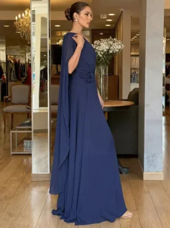 Party Dress Maxi Orange One-Shoulder Sleeveless Clothes Retro Semi Formal Summer Dress