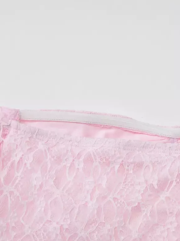 Party Dress Maxi Pink Off-The-Shoulder Lace Long Sleeves Pleated Chic Semi Formal Dress
