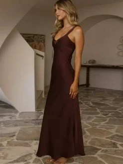 Party Dress Maxi Royal Blue Straps Neck Sleeveless Backless Sexy Semi Formal Gown