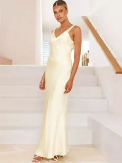 Party Dress Maxi Royal Blue Straps Neck Sleeveless Backless Sexy Semi Formal Gown
