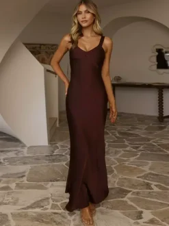 Party Dress Maxi Royal Blue Straps Neck Sleeveless Backless Sexy Semi Formal Gown