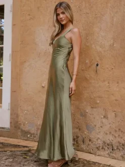 Party Dress Maxi Royal Blue Straps Neck Sleeveless Backless Sexy Semi Formal Gown