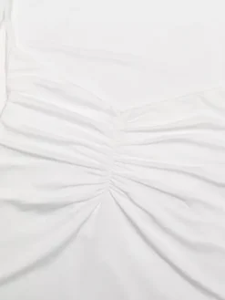 Party Dress Maxi White Jewel Neck Long Sleeves Sexy Semi Formal Dress