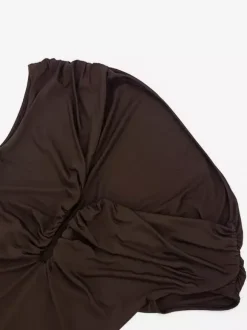 Party Dress Mini Brown One-Shoulder Pleated Backless Sexy Semi Formal Dress