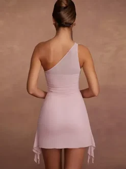 Party Dress Mini Pink Sleeveless Shaping Sexy Semi Formal Dress
