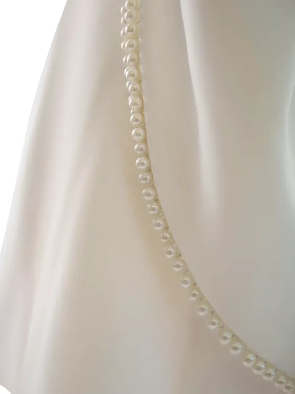 Party Dress Mini White Jewel Neck Pearls Sleeveless Backless Sexy Semi Formal Dress