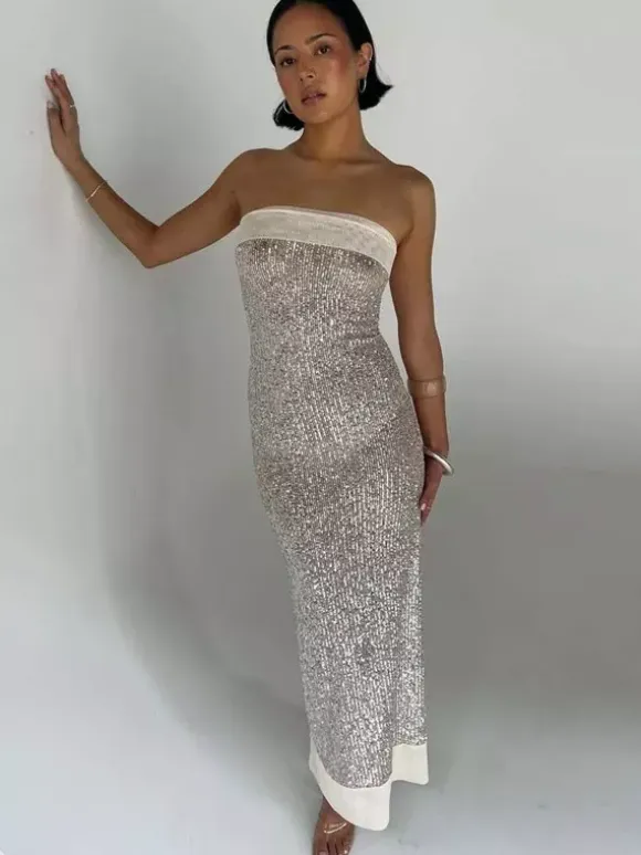 Party Dress Mint Green Strapless Sequins Backless Sleeveless Casual Semi Formal Dress