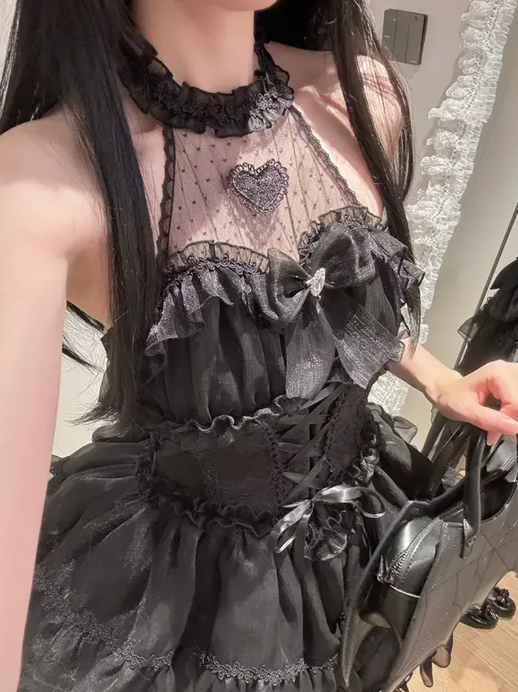 Pastel Gothic Lolita Dresses Ruffles Lace Up Pink White Romance Hime Lolita Dress