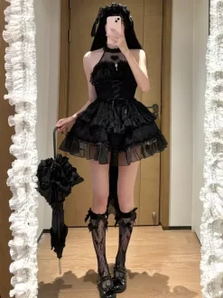Pastel Gothic Lolita Dresses Ruffles Lace Up Pink White Romance Hime Lolita Dress