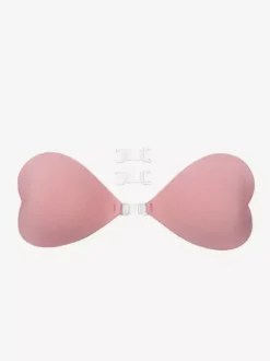 Pasties Ball Acrylic Triangle Buttons Pink Enhanced Strapless Push-Up Heart-Shaped Silicone Bra