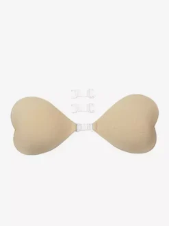 Pasties Ball Acrylic Triangle Buttons Pink Enhanced Strapless Push-Up Heart-Shaped Silicone Bra