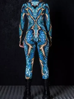 Patterned Zentai Suits Woman Sexy Bodysuit Suit Color Element Adults High-waisted Sports Jumpsuit Cosplay Costumes