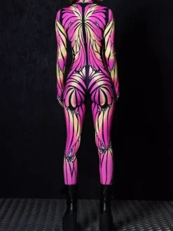 Patterned Zentai Suits Woman Sexy Bodysuit Suit Color Element Adults High-waisted Sports Jumpsuit Cosplay Costumes