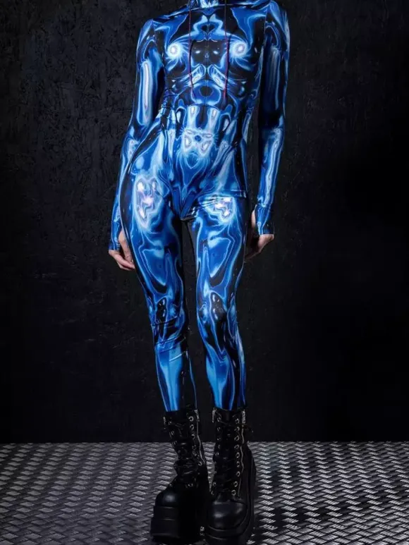 Patterned Zentai Suits Woman Sexy Bodysuit Suit Color Element Adults High-waisted Sports Jumpsuit Cosplay Costumes