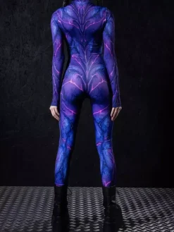 Patterned Zentai Suits Woman Sexy Bodysuit Suit Color Element Adults High-waisted Sports Jumpsuit Cosplay Costumes