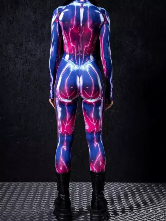 Patterned Zentai Suits Woman Sexy Bodysuit Suit Color Element Adults High-waisted Sports Jumpsuit Cosplay Costumes