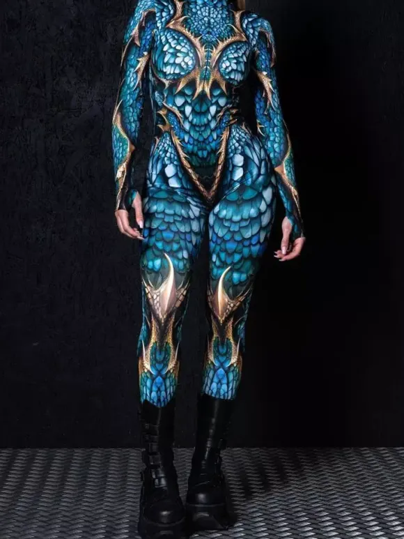 Patterned Zentai Suits Woman Sexy Bodysuit Suit Color Element Adults High-waisted Sports Jumpsuit Cosplay Costumes