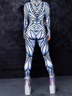 Patterned Zentai Suits Cosplay Costumes Jumpsuit Party Jumpsuits Carnival Woman Zentai Body Clothes Pink Zebra Costume