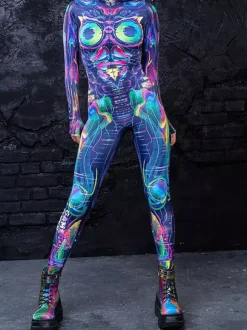 Patterned Zentai Suits Cosplay Costumes Jumpsuit Party Jumpsuits Carnival Woman Zentai Body Clothes Pink Zebra Costume