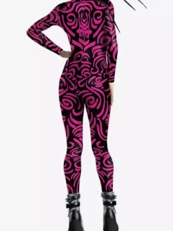 Patterned Zentai Suits Women Jumpsuit Bodysuit Punk Hyun Color Zentai Catsuits