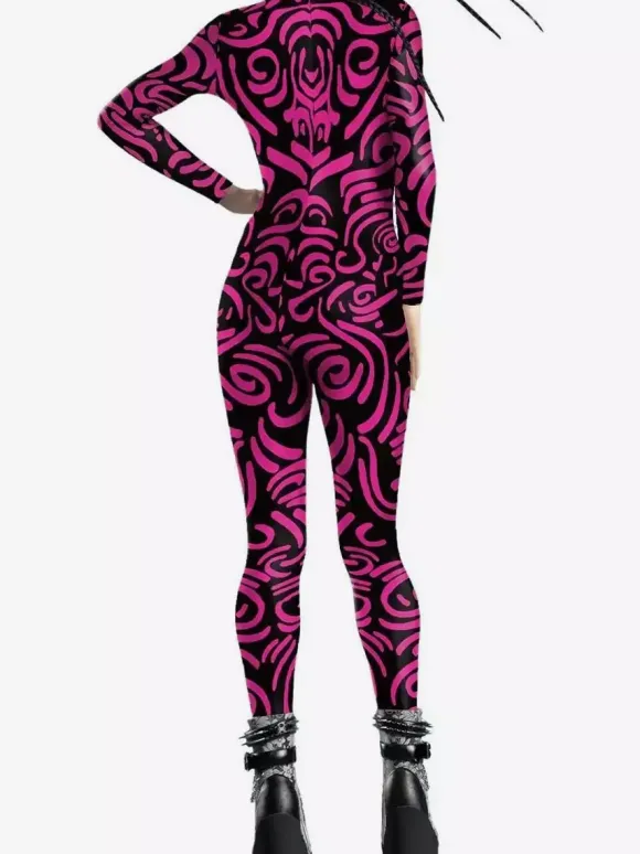 Patterned Zentai Suits Women Jumpsuit Bodysuit Punk Hyun Color Zentai Catsuits