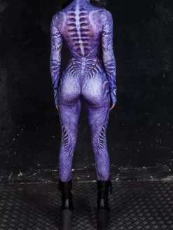 Patterned Zentai Suits Women Jumpsuit Bodysuit Punk Hyun Color Zentai Catsuits