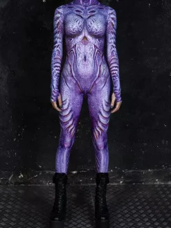 Patterned Zentai Suits Women Jumpsuit Bodysuit Punk Hyun Color Zentai Catsuits