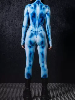 Patterned Zentai Suits Women Jumpsuit Bodysuit Punk Hyun Color Zentai Catsuits