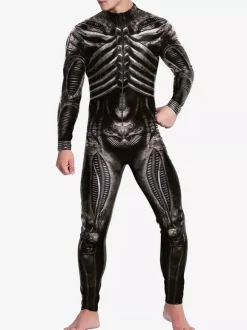Patterned Zentai Suits Catsuit Costumes Futuristic Mechanical Armour Jumpsuit Cool Fighter Cosplay Bodysuit 3D Printed Steampunk Come Party Shows Men Zentai Suit