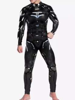 Patterned Zentai Suits Catsuit Costumes Futuristic Mechanical Armour Jumpsuit Cool Fighter Cosplay Bodysuit 3D Printed Steampunk Come Party Shows Men Zentai Suit