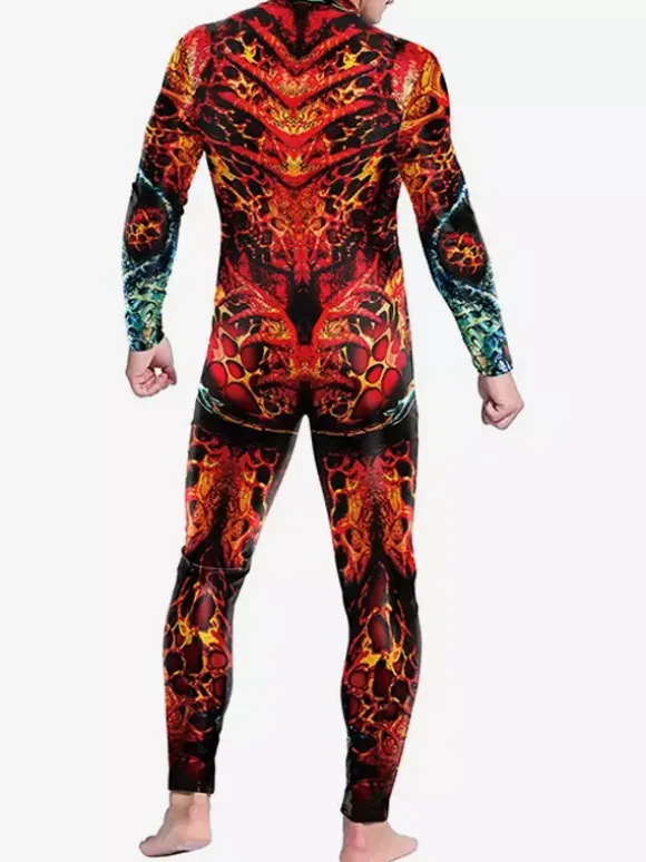Patterned Zentai Suits Catsuit Costumes Futuristic Mechanical Armour Jumpsuit Cool Fighter Cosplay Bodysuit 3D Printed Steampunk Come Party Shows Men Zentai Suit