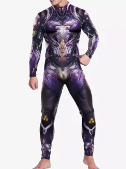 Patterned Zentai Suits Catsuit Costumes Futuristic Mechanical Armour Jumpsuit Cool Fighter Cosplay Bodysuit 3D Printed Steampunk Come Party Shows Men Zentai Suit
