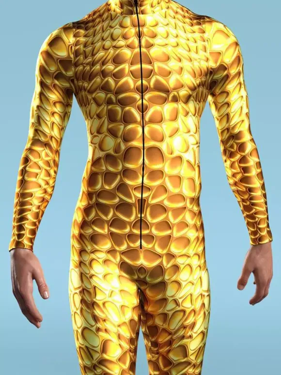 Patterned Zentai Suits Mechanical Cyber Armor Outfit Jumpsuit Cosplay Punk Bodysuit Steampunk Costume Party Shows Men Cool Zentai Suit
