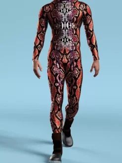 Patterned Zentai Suits CyberPunk Jumpsuit Cool Mechanical Armour Cosplay Bodysuit Costume For Men Women