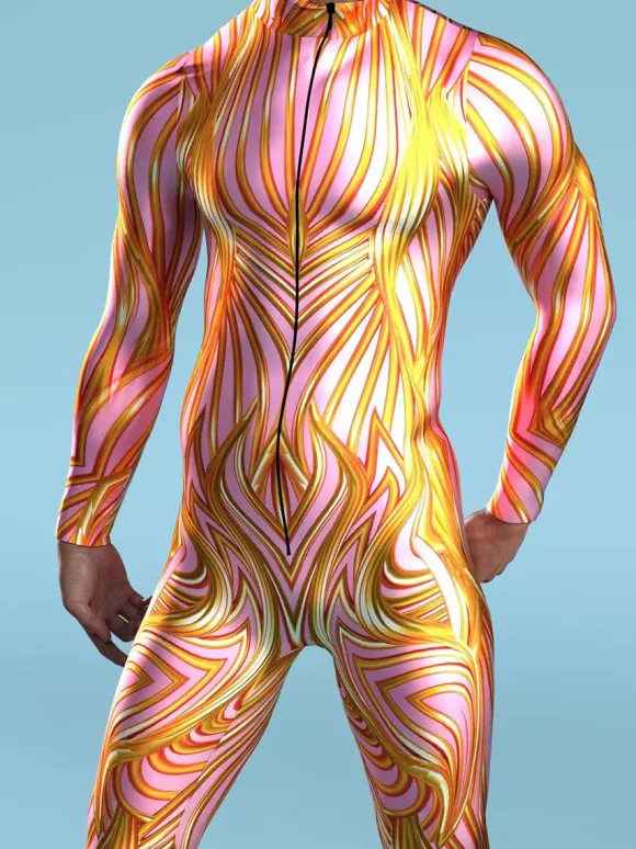 Patterned Zentai Suits CyberPunk Jumpsuit Cool Mechanical Armour Cosplay Bodysuit Costume For Men Women