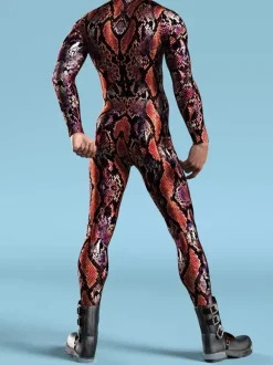 Patterned Zentai Suits CyberPunk Jumpsuit Cool Mechanical Armour Cosplay Bodysuit Costume For Men Women