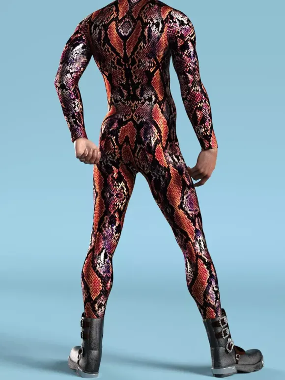 Patterned Zentai Suits CyberPunk Jumpsuit Cool Mechanical Armour Cosplay Bodysuit Costume For Men Women
