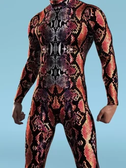 Patterned Zentai Suits CyberPunk Jumpsuit Cool Mechanical Armour Cosplay Bodysuit Costume For Men Women