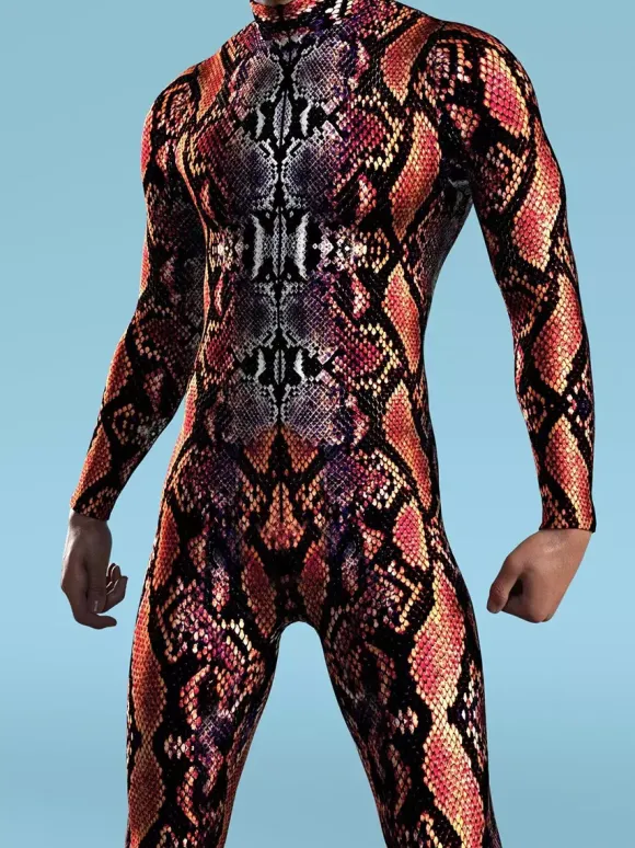 Patterned Zentai Suits CyberPunk Jumpsuit Cool Mechanical Armour Cosplay Bodysuit Costume For Men Women