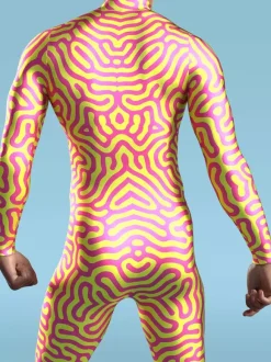 Patterned Zentai Suits CyberPunk Jumpsuit Cool Mechanical Armour Cosplay Bodysuit Costume For Men Women