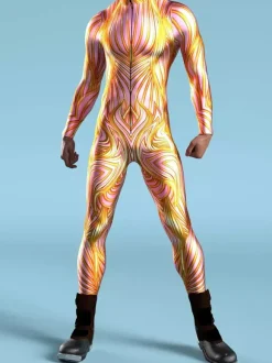 Patterned Zentai Suits CyberPunk Jumpsuit Cool Mechanical Armour Cosplay Bodysuit Costume For Men Women