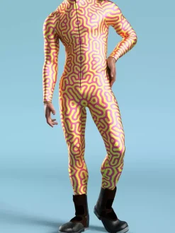 Patterned Zentai Suits CyberPunk Jumpsuit Cool Mechanical Armour Cosplay Bodysuit Costume For Men Women
