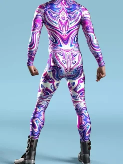Patterned Zentai Suits CyberPunk Jumpsuit Cool Mechanical Armour Cosplay Bodysuit Costume For Men Women