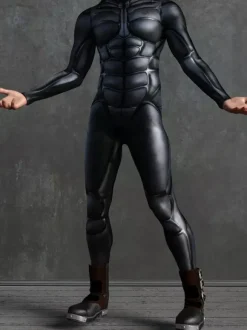 Patterned Zentai Suits Black Mechanical Armor Bodysuit 3D Printed Cyberpunk Exoskeleton Tight Jumpsuit