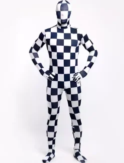 Patterned Zentai Suits Morph Suit Plaid Zentai Suit Full Body Lycra Spandex Bodysuit