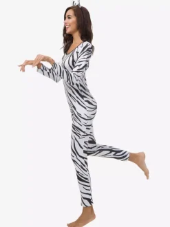 Patterned Zentai Suits Sexy Zebra Catsuit Cosplay Costume Polyester Zentai Suit