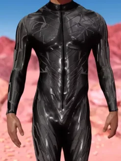 Patterned Zentai Suits Black Steampunk Mechanical Bodysuit 3D Printed Cyberpunk Full Body Jumpsuit