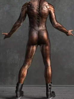 Patterned Zentai Suits Flesh-Tone Skin Simulation Bodysuit 3D Printed Muscle Full Body Jumpsuit