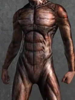 Patterned Zentai Suits Flesh-Tone Skin Simulation Bodysuit 3D Printed Muscle Full Body Jumpsuit