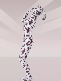 Patterned Zentai Suits Morph Suit Cow Print Lycra Spandex Fabric Zentai Unisex Full Body Suit